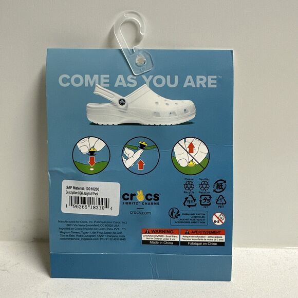 Crocs Jibbitz Shoe Charms UGH Acrylic 5 Pack Flower, Sucker, Butterfly, Button - Picture 3 of 3